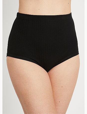 Braguitas de canalé de talle alto - pack de 2 - Afibel