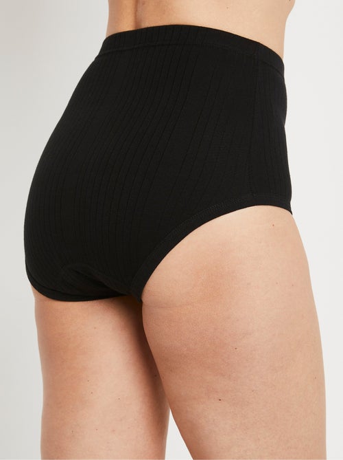 Braguitas de canalé de talle alto - pack de 2 - Afibel - Kiabi