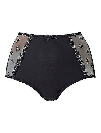 Braguitas de control de abdomen planas de tul bordado - Afibel