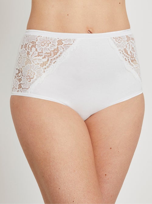 Braguitas de encaje de talle alto - pack de 2 - Afibel - Kiabi