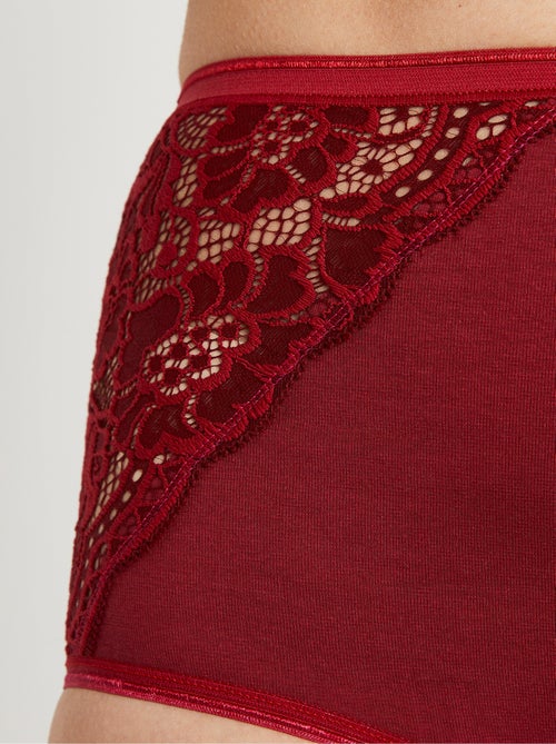 Braguitas de encaje de talle alto - pack de 2 - Afibel - Kiabi Braguitas de encaje de talle alto - pack de 2 - Afibel - Kiabi