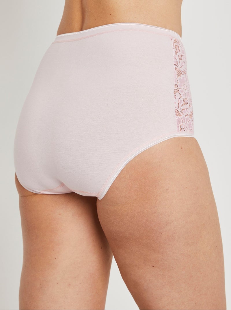 Braguitas de encaje de talle alto - pack de 2 - Afibel Rosa - Kiabi