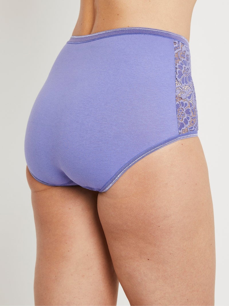 Braguitas de encaje de talle alto - pack de 2 - Afibel Violeta - Kiabi