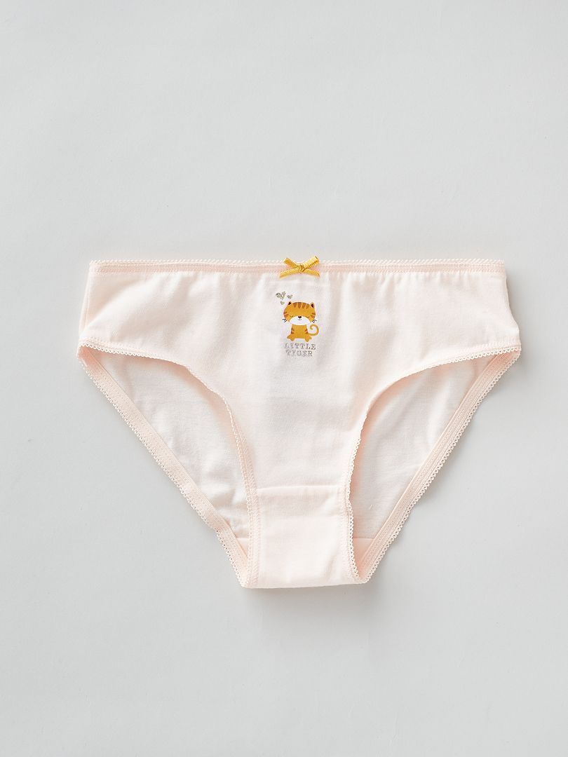 Braguitas de punto con lazo de fantasía  - Pack de 4 GRIS - Kiabi