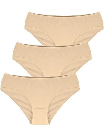 Braguitas de punto jersey de algodón de tiro bajo, pack de 3 penti