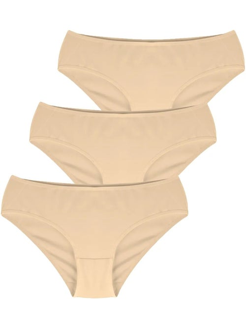 Braguitas de punto jersey de algodón de tiro bajo, pack de 3 penti - Kiabi Braguitas de punto jersey de algodón de tiro bajo, pack de 3 penti - Kiabi