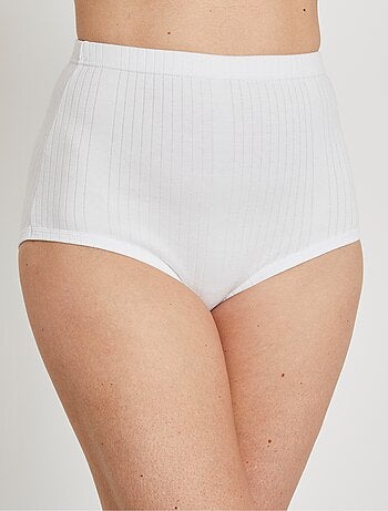 Braguitas de canalé de talle alto - pack de 2 - Afibel