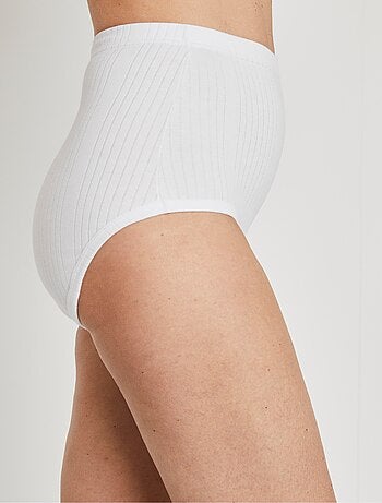 Braguitas de canalé de talle alto - pack de 2 - Afibel