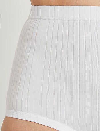 Braguitas de canalé de talle alto - pack de 2 - Afibel