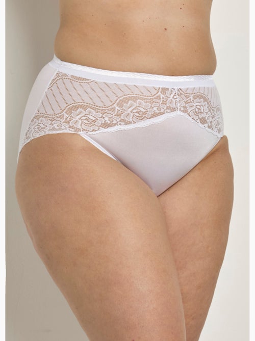 Braguitas envolventes de encaje de talle alto - pack de 2 - Afibel - Kiabi