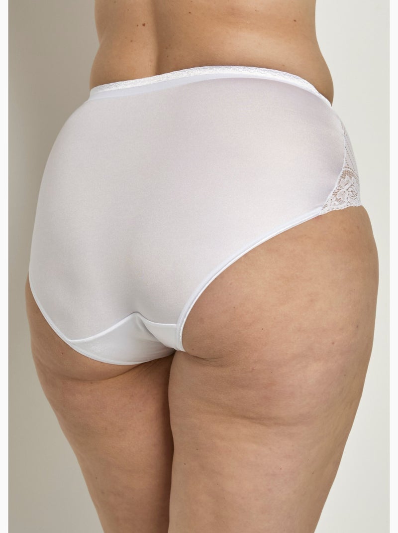Braguitas envolventes de encaje de talle alto - pack de 2 - Afibel Blanco - Kiabi