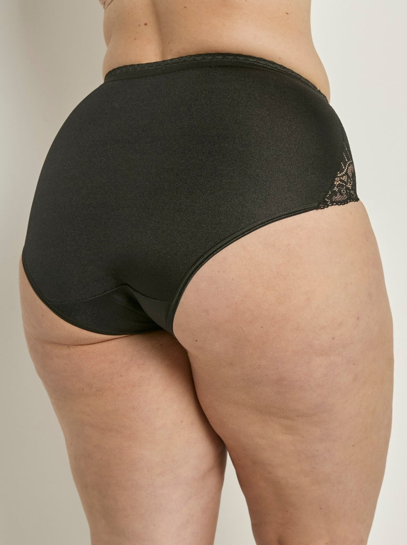 Braguitas envolventes de encaje de talle alto - pack de 2 - Afibel Negro - Kiabi