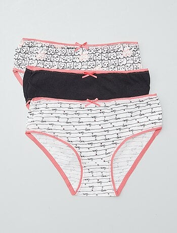 Braguitas estampadas de algodón - pack de 3