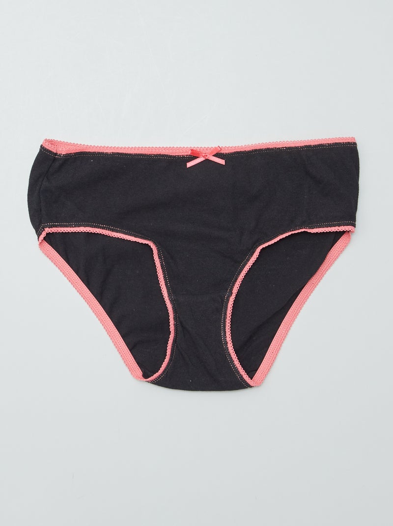 Braguitas estampadas de algodón - pack de 3 NEGRO - Kiabi