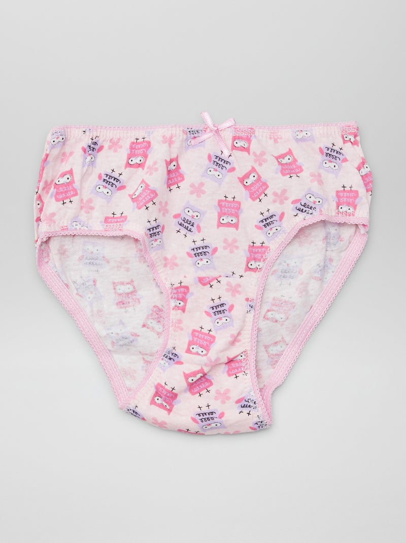 Braguitas estampadas de algodón - pack de 3 PURPURA - Kiabi