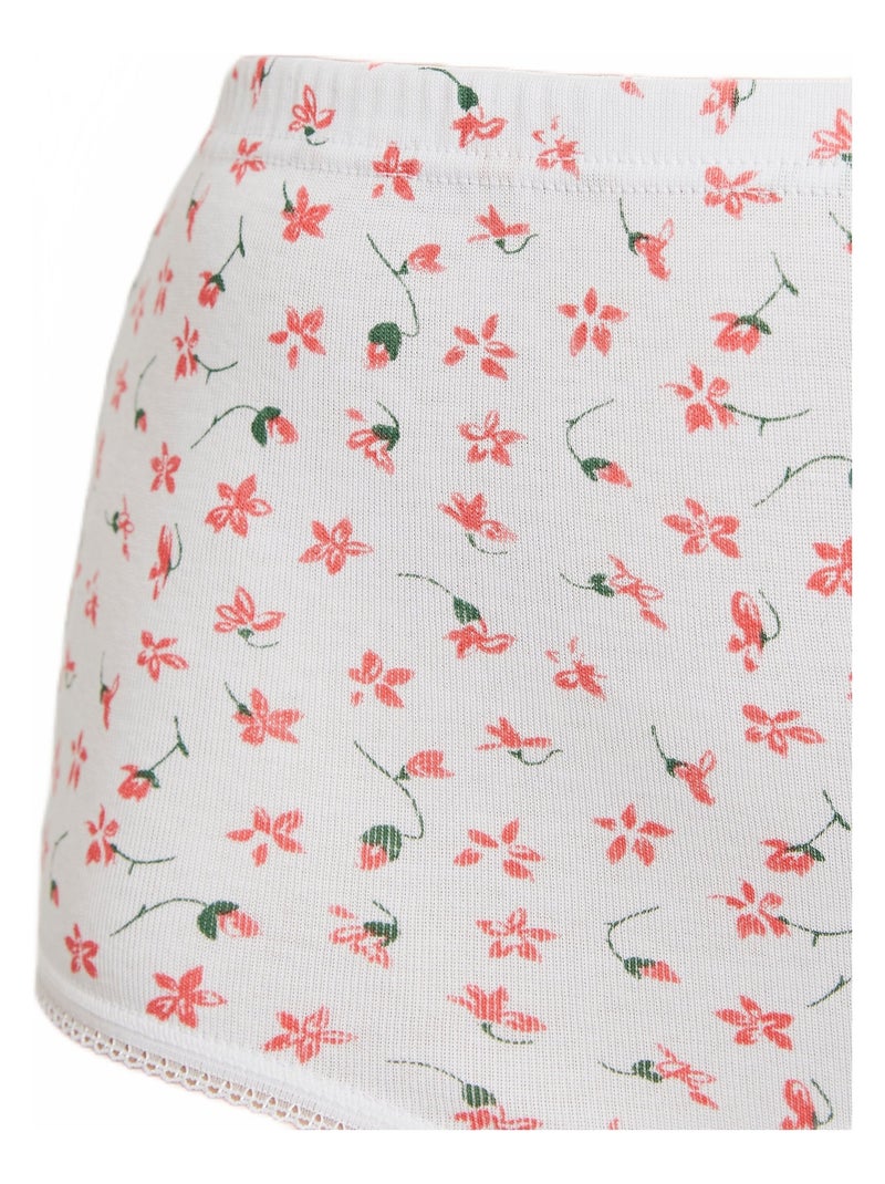Braguitas estampadas de talle alto - paquete de 4 - Afibel Blanco - Kiabi