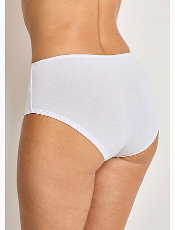 Braguitas midi de algodón elástico de cintura alta - Pack de 3 - Afibel