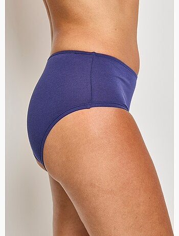 Braguitas midi de algodón elástico de cintura alta - Pack de 3 - Afibel