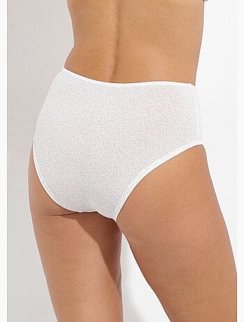 Braguitas midi de algodón elástico de cintura alta - Pack de 3 - Afibel