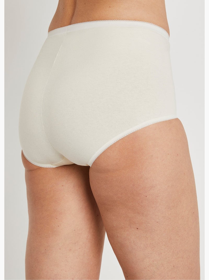 Braguitas moldeadoras de cintura alta - pack de 3 + 1 GRATIS - Afibel Blanco - Kiabi