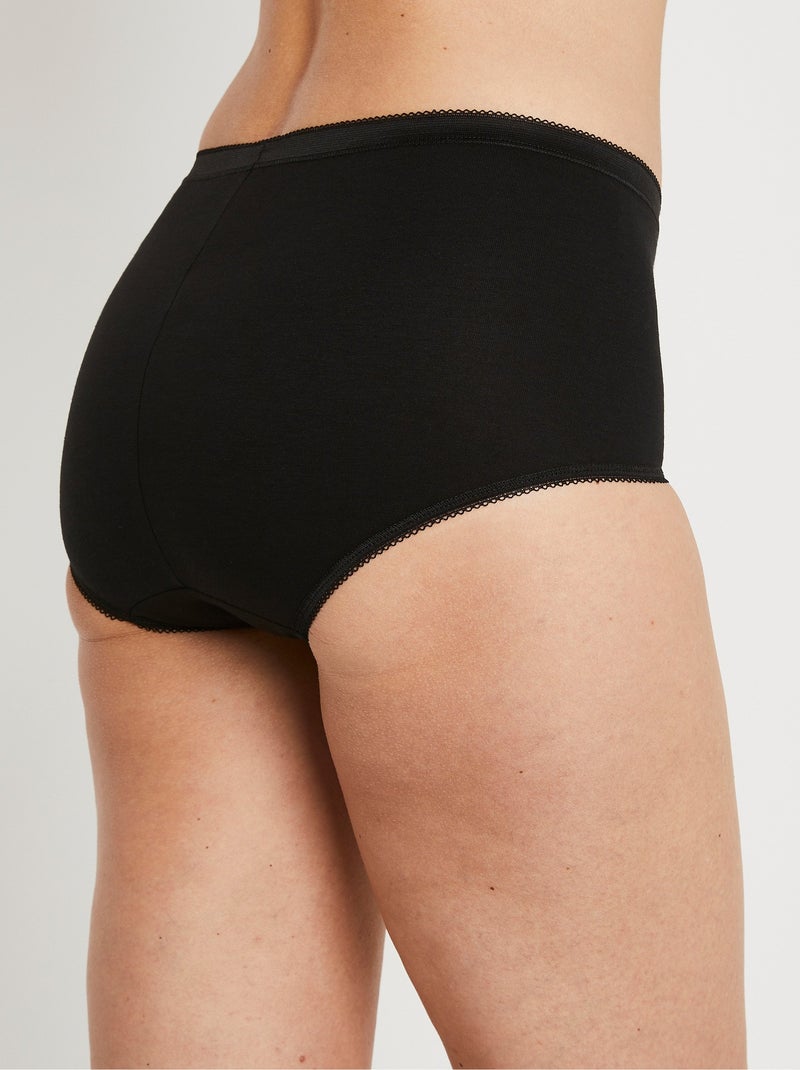 Braguitas moldeadoras de cintura alta - pack de 3 + 1 GRATIS - Afibel Negro - Kiabi