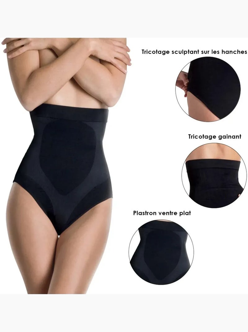 Braguitas moldeadoras de talle alto con efecto adelgazante Negro - Kiabi