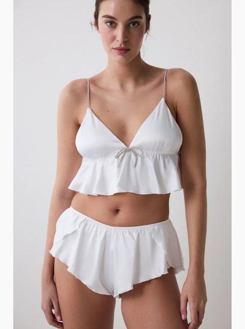 Bralet de satén arrugado para mujer penti - Kiabi