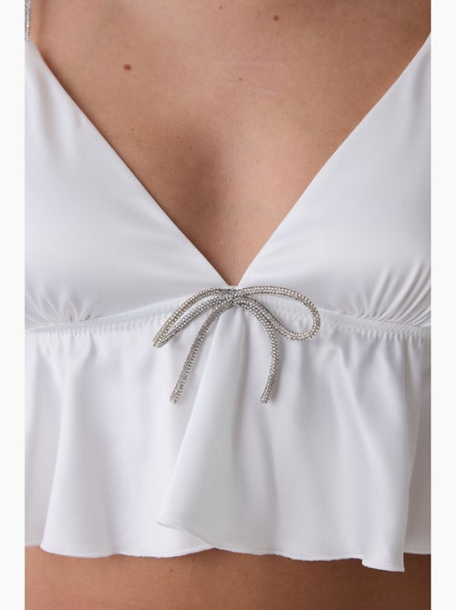 Bralet de satén arrugado para mujer penti - Kiabi