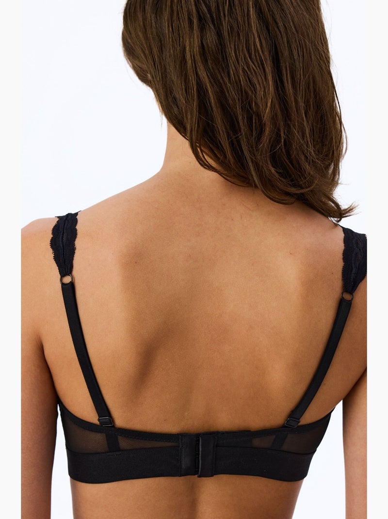 Bralet triangular de mujer acolchado penti Negro - Kiabi
