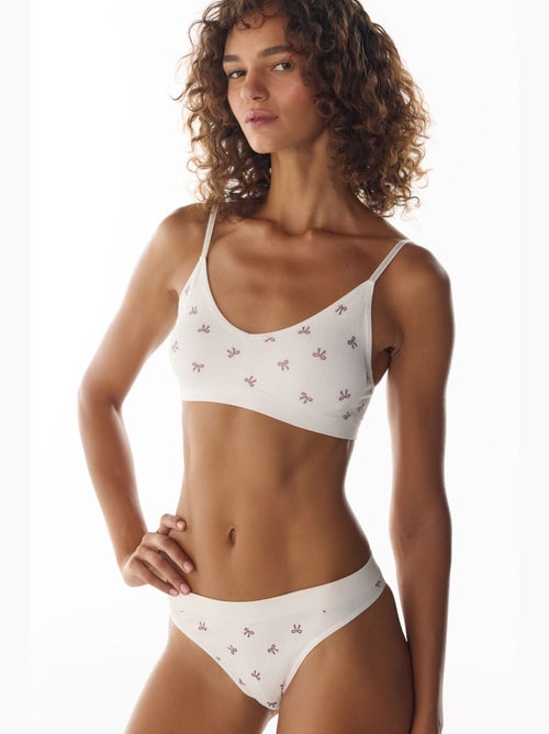 Bralette con motivo calado, copas extraíbles y sin costuras penti - Kiabi