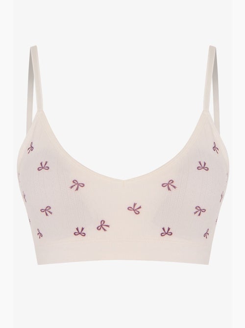 Bralette con motivo calado, copas extraíbles y sin costuras penti - Kiabi