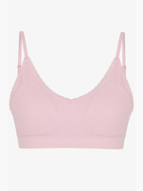 Bralette con motivo calado, copas extraíbles y sin costuras penti - Kiabi