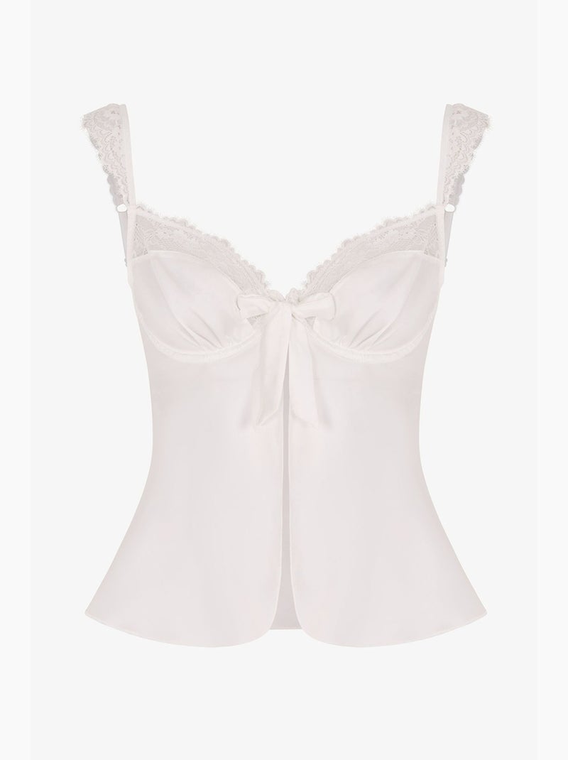 Bralette floral con aro efecto desgastado penti Blanco - Kiabi