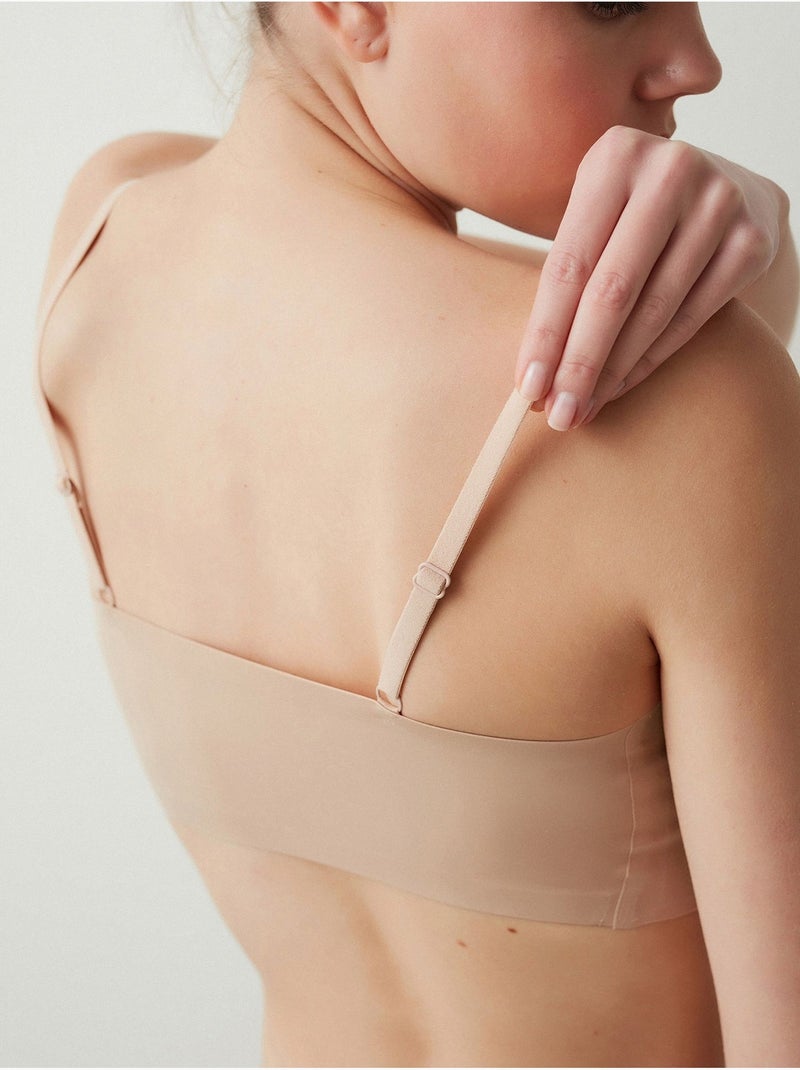 Bralette invisible sin marcas, sin costuras y sin aros penti Beige arcilla - Kiabi