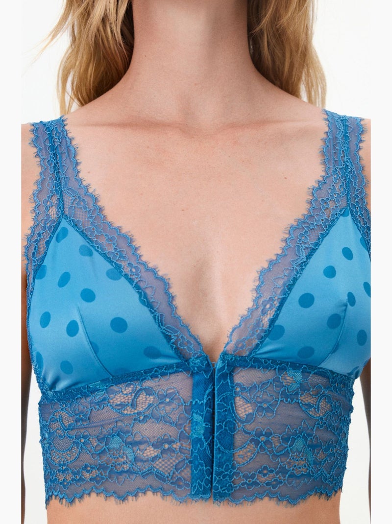 Bralette treso de lunares penti Azul - Kiabi