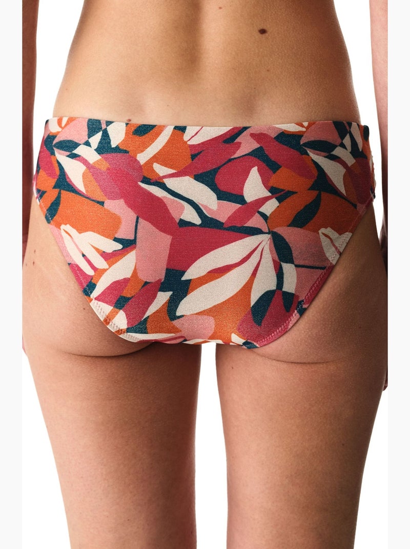 Brayana fruncido brillante braguita de bikini de tiro medio penti Rojo - Kiabi