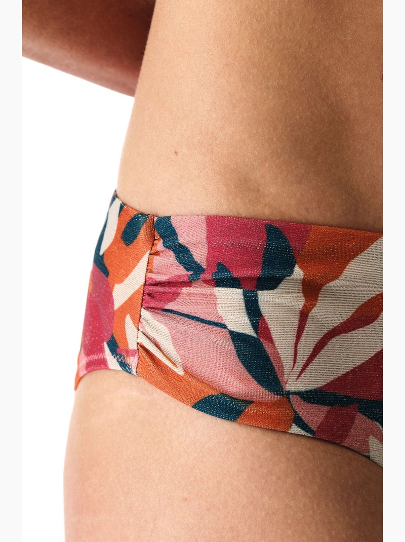 Brayana fruncido brillante braguita de bikini de tiro medio penti Rojo - Kiabi