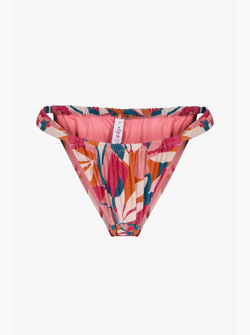 Brayana súper brillante braguita de bikini de tiro medio penti Blanco Naranja - Kiabi