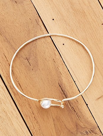 Brazalete rígido de metal dorado - Kiabi