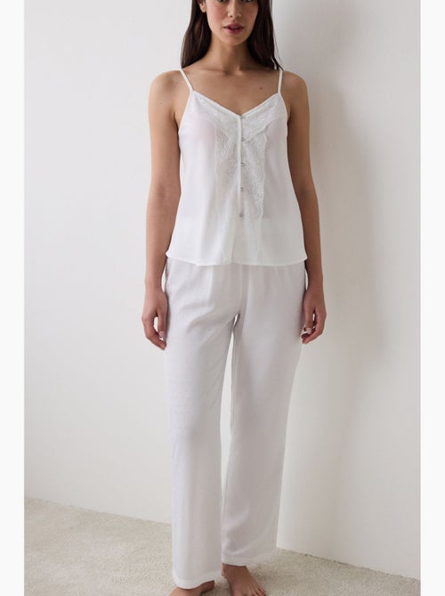 Bridal delicate pantalón de pijama de satén penti - Kiabi Bridal delicate pantalón de pijama de satén penti - Kiabi