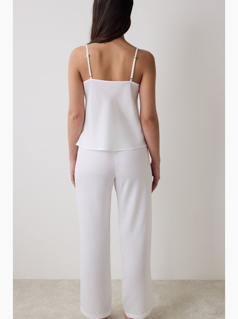 Bridal delicate pantalón de pijama de satén penti Blanco - Kiabi
