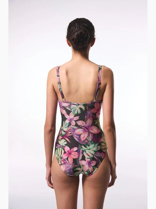Briella fruncido floral con corsé moldeador traje de baño penti - Kiabi