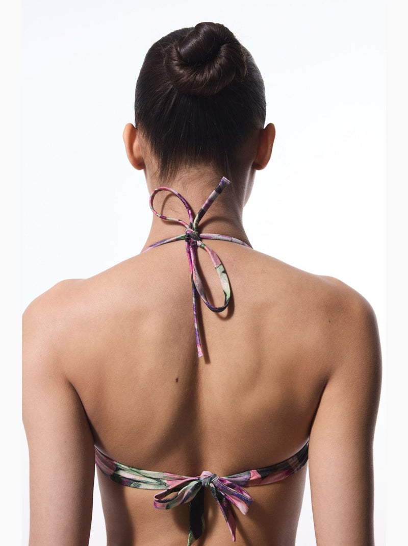Briella top de bikini floral sin tirantes penti Verde menta - Kiabi