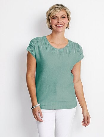 Brillante jersey de punto con mangas kimono - Afibel