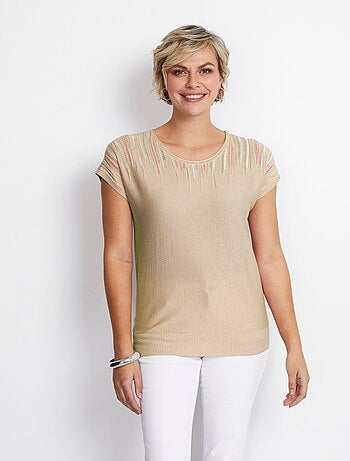 Brillante jersey de punto con mangas kimono - Afibel