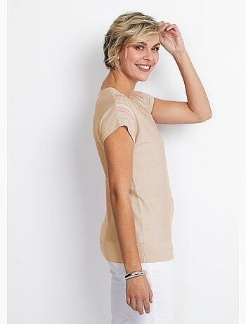 Brillante jersey de punto con mangas kimono - Afibel