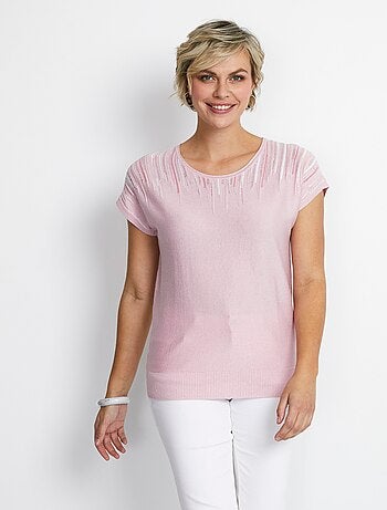 Brillante jersey de punto con mangas kimono - Afibel