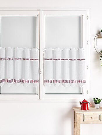 Brise Bise bordado con diseño de cuadros