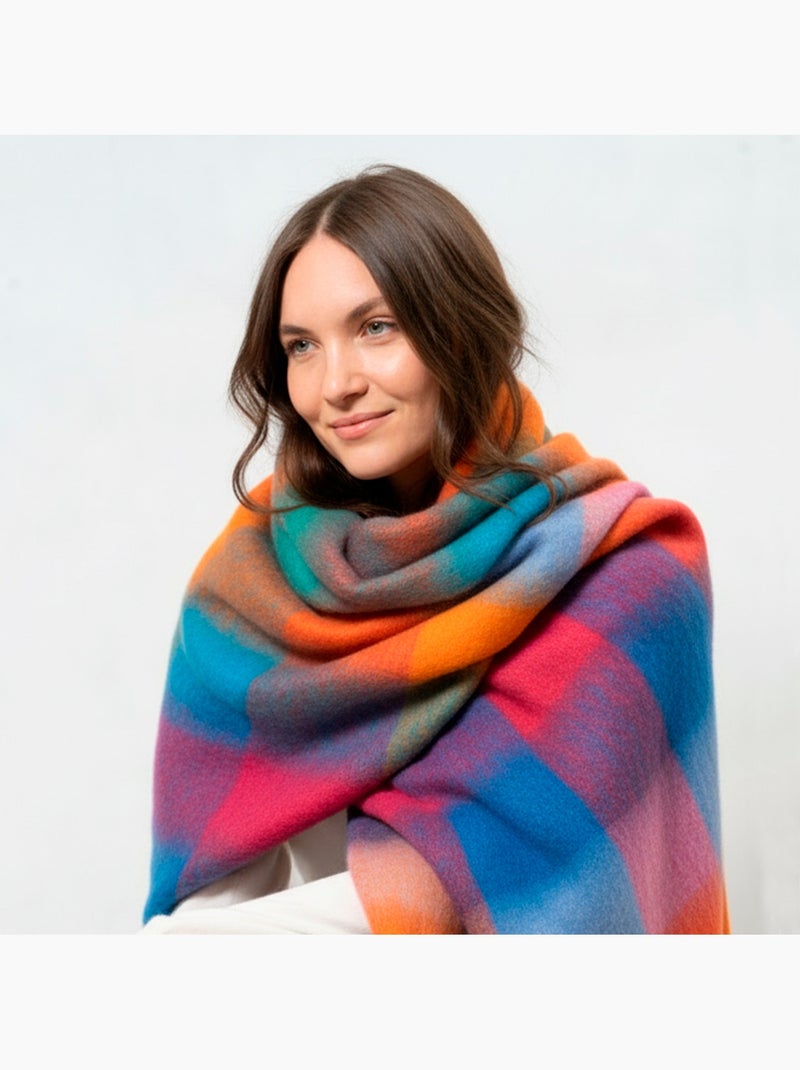 Bufanda a cuadros, ultra suave, cálido, muy cómodo mujer isotoner Multicolor - Kiabi