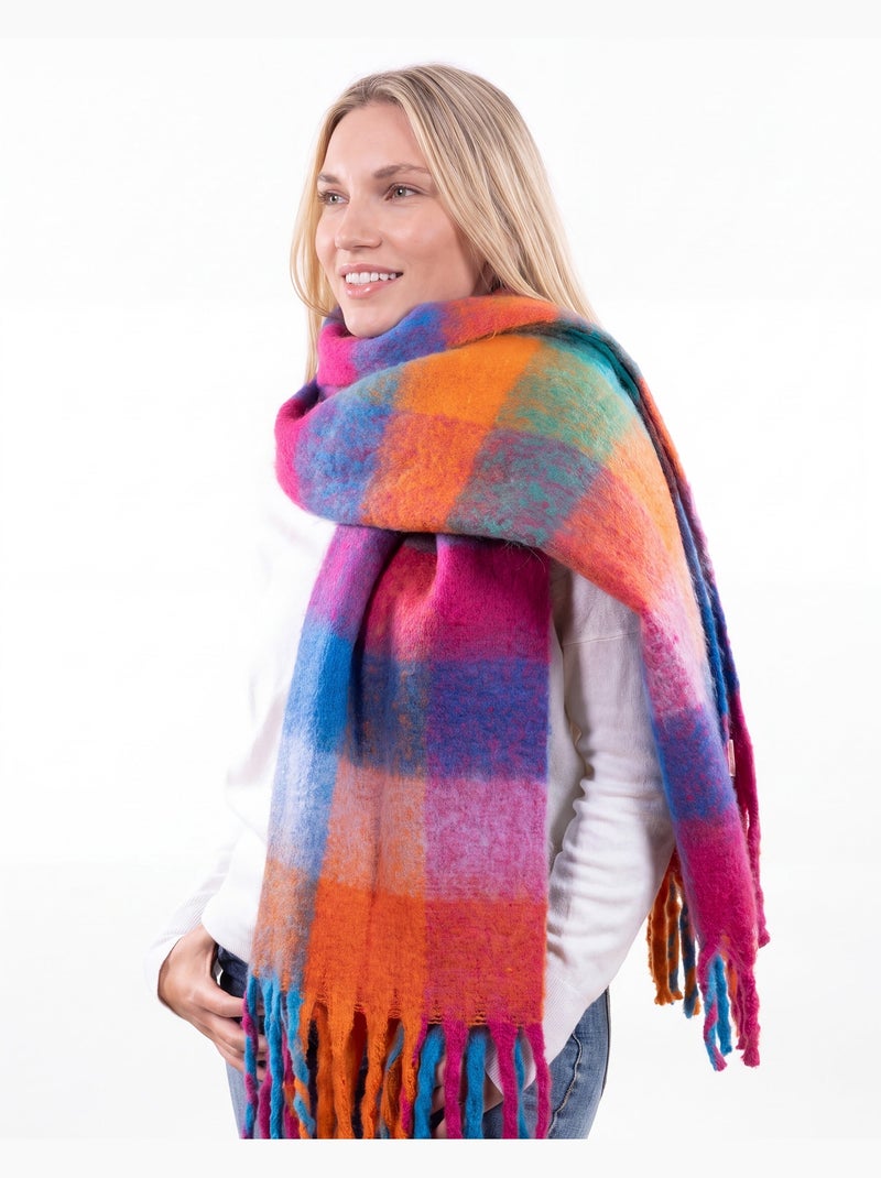 Bufanda a cuadros, ultra suave, cálido, muy cómodo mujer Multicolor - Kiabi